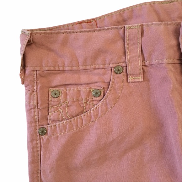 new True Religion ʊ Lizzie Lightweight Denim Mini Skirt ʊ Faded Red ʊ Size 4 27 - Picture 9 of 16